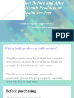 Regulation Before and After Using Health Products or Heath Services 1