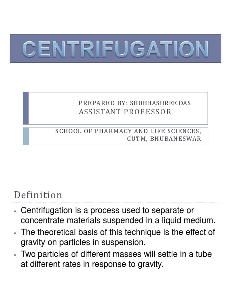 Centrifugation PDF Centrifuge Filtration