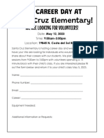 It'S Career Day at Santa Cruz Elementary!: We Are Looking For Volunteers!