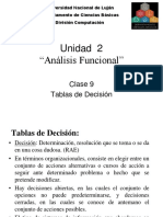 Unidad 2 - Clase 9 - Tablas de Decision