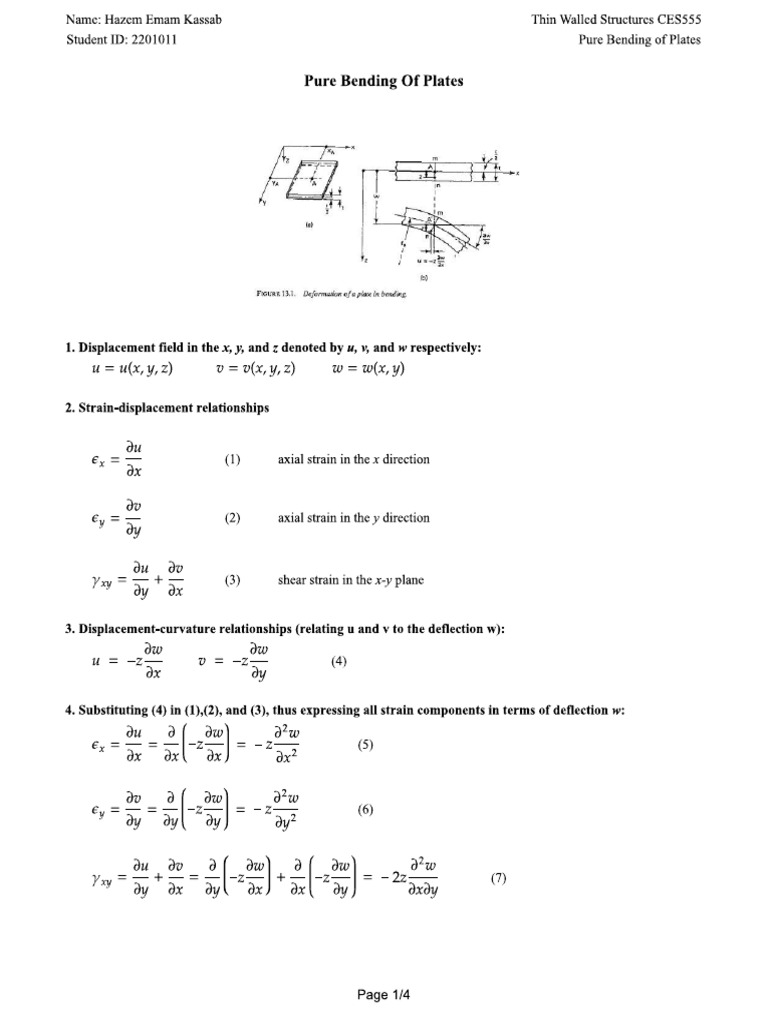 Pure Bending of Plates | PDF