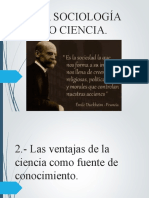 I. - (A) La Sociología Como Ciencia