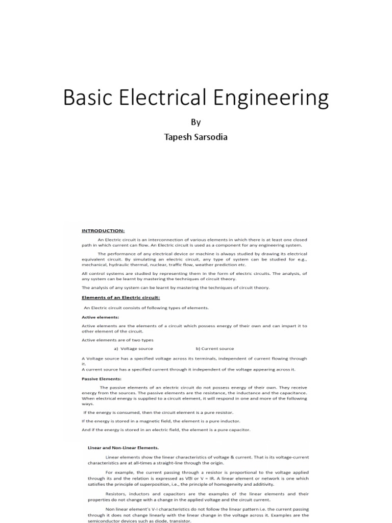 basic electrical engineering (1) | PDF