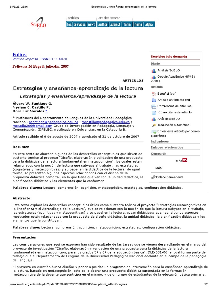 Estrategias y Enseñanza-Aprendizaje de La Lectura | PDF | Comprensión ...