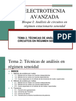 ELECT - AVANZADA - Tema2 - Tecnicas Analisis Circuitos Regimen Senoidal