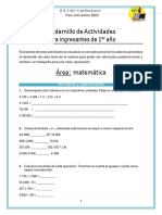 Cuadernillo de Actividades para Ingresantes de 1 Año: Números y Operaciones