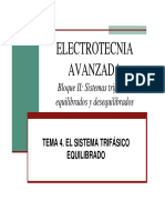 Electrotecnia Avanzada: Bloque II: Sistemas Trifásicos Equilibrados y Desequilibrados