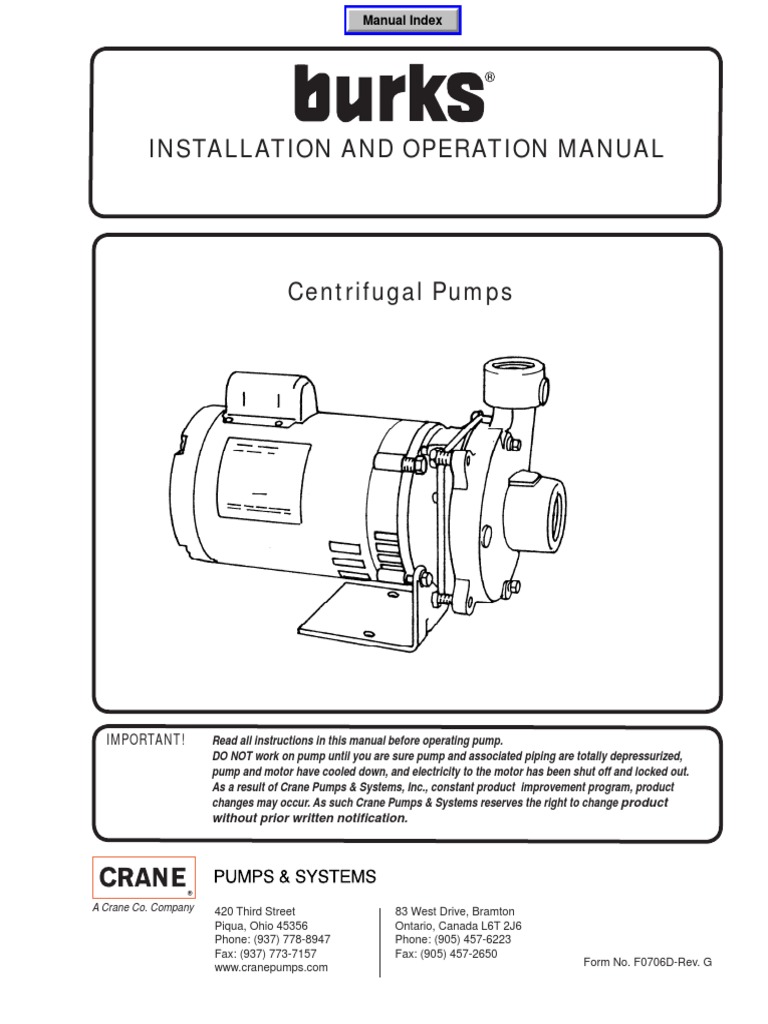 Burks Series GNB Centrifugal Pump Manual | PDF | Pump | Electrical Wiring