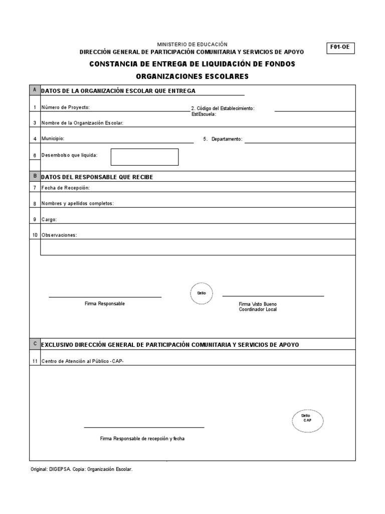 Fin For 47 Registro Pago Cuota Operación Escuela Pdf