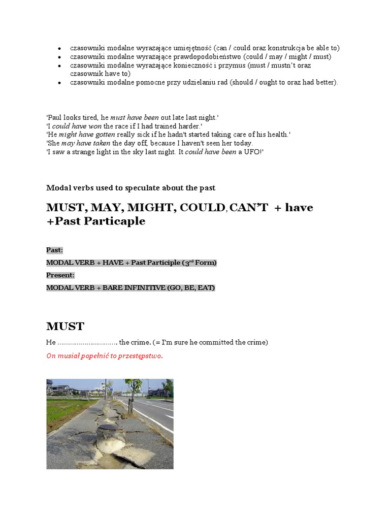 Modal Verbs Used To Speculate About The Past PDF