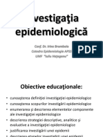 Investigaţia Epidemiologică: Conf. Dr. Irina Brumboiu Catedra Epidemiologie APSS UMF "Iuliu Haţeganu"