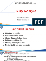 Tâm Lý Học Lao Động: Số tiết lý thuyết: 24 Số tiết thảo luận: 6