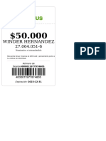 Winder Hernandez: Número de Tarjeta:4000011977874605