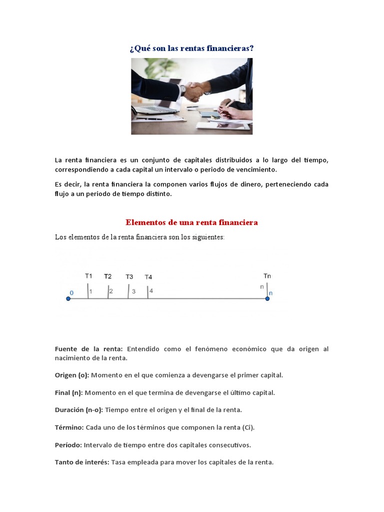 Qué Son Las Rentas Financieras | PDF | Interés | Renta Fija
