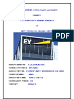Business Studies School-Based Assessment Presents A Major Business Studies Research ON Ernst and Young Global Limited