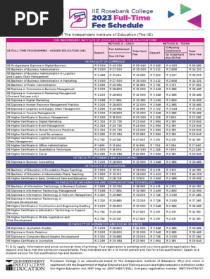 2023 Full-Time Fee Schedule Final | PDF | Payments | Cheque