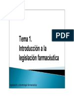 Tema 1 Introduccion A La Legislacion Farmaceutica