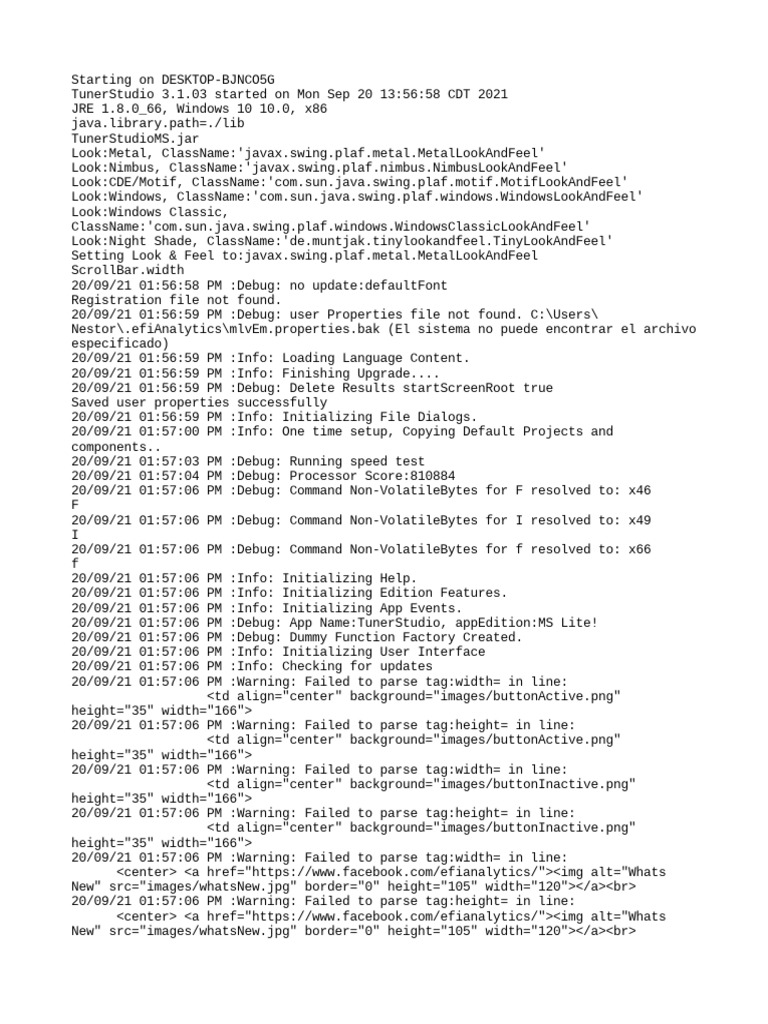 TunerStudio startup log PDF Mobile App Zip (File Format)