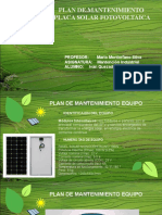 Plan de Mantenimiento PLACA FOTOVOLTAICA