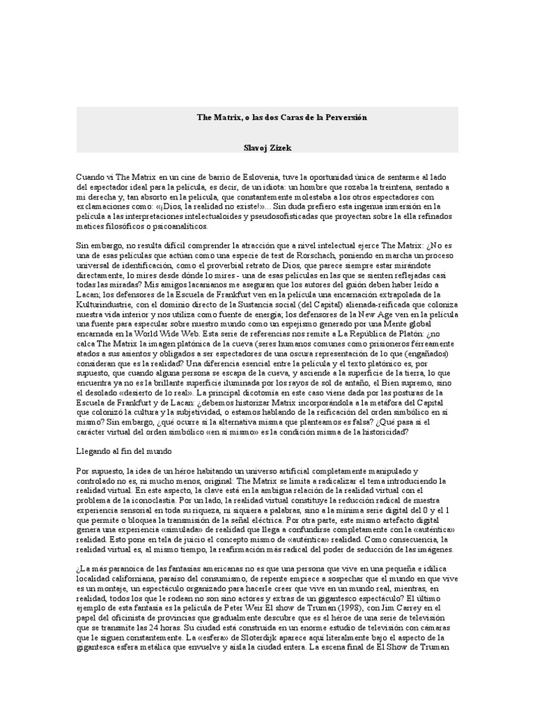 La dualidad de The Matrix y la realidad | PDF | Realidad | Conocimiento