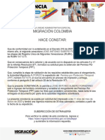Migración Colombia Hace Constar:: Jose Antonio Subero Fornerino 5471279