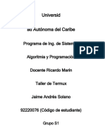 Trabajo de Termux (Algoritmia y Prog) Jaime Solano.