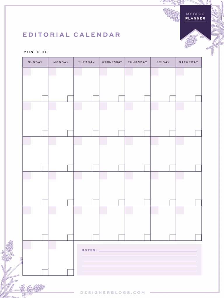 Editorial Calendar PDF