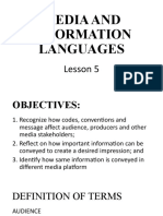 MIL Lesson 5 Media and Information Languages