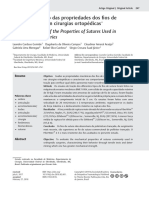 Estudo Mecânico Das Propriedades Dos Fios de Sutura Usados em Cirurgias Ortopédicas