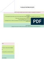 Planilha de precificação de produtos de confeitaria