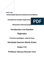 Universidad Nacional Autónoma de México Facultad de Estudios Superiores Acatlán Relaciones Internacionales Introducción A Los Estudios Regionales