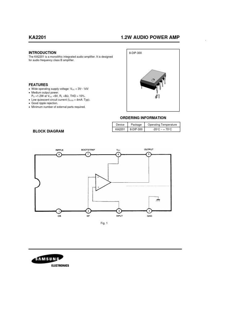 KA2201 | PDF | Amplifier | Audio Electronics