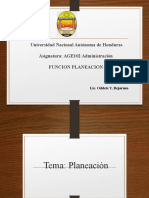 Universidad Nacional Autónoma de Honduras Asignatura: AGE102 Administración Funcion Planeacion