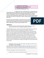 Overview:: Community Focused Nursing Epidemiology Basics & Communicable Disease Learning Activity For Class #4