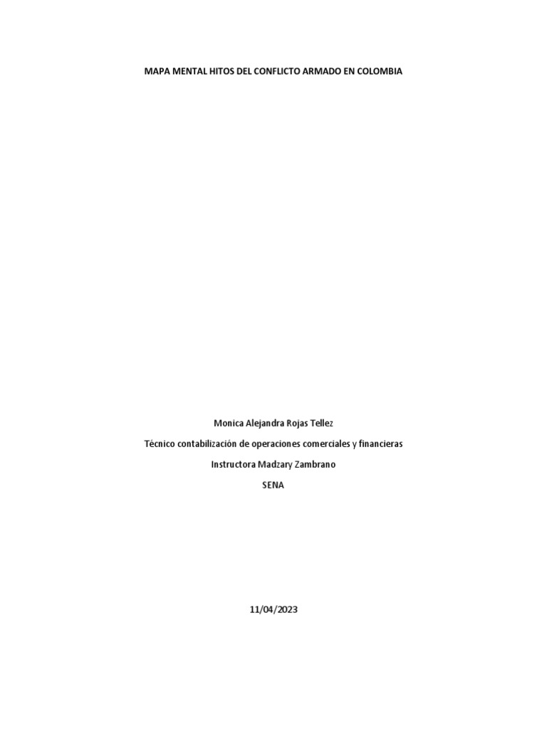 Hitos del Conflicto Armado en Colombia | PDF | Guerra de guerrillas ...