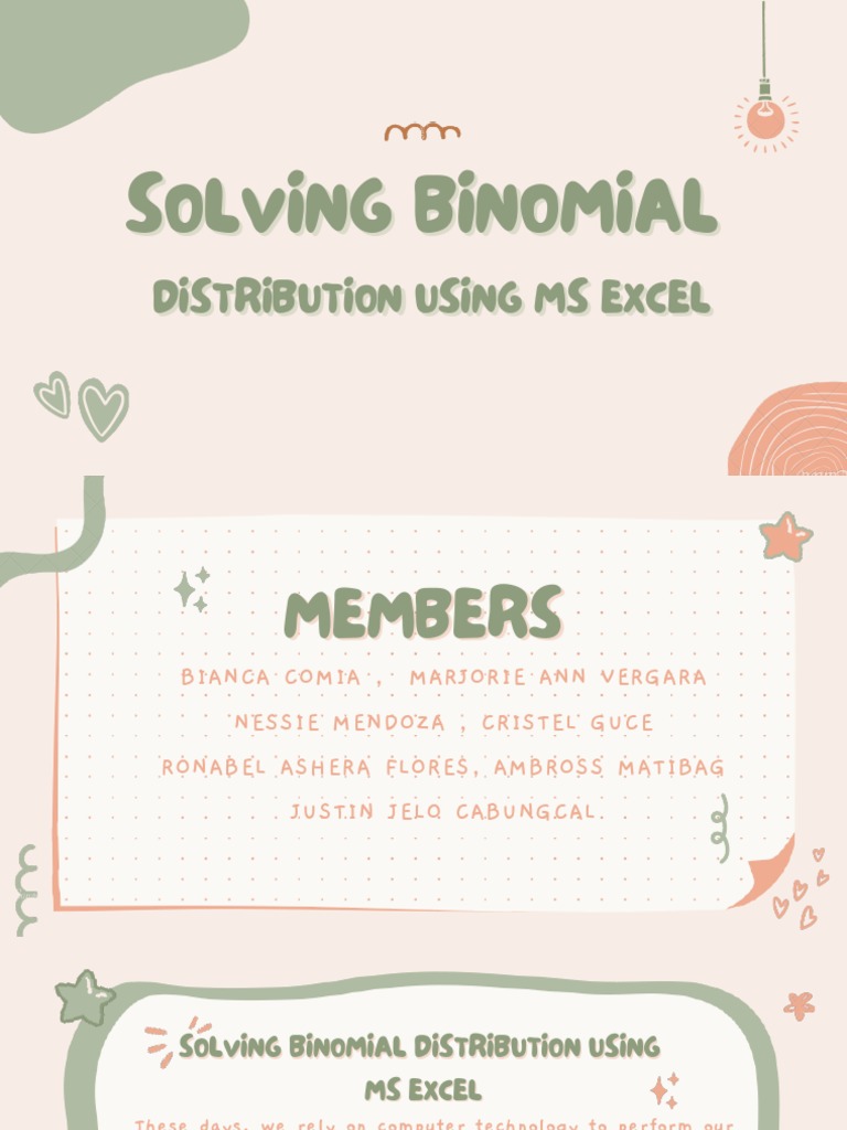 Solving binomial distribution using ms excel 1 pdf probability