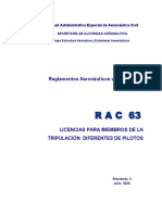 RAC 63 - Licencias para Miembros de Tripulación Diferentes de Pilotos