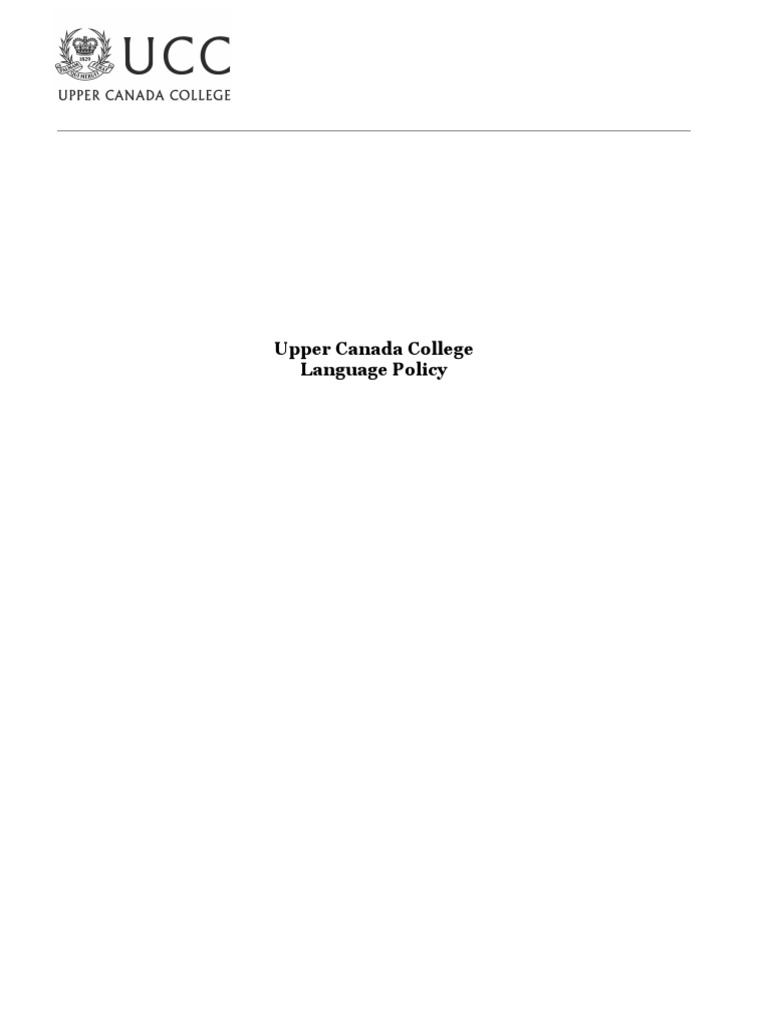 UCC Language Policy Reviewed June 2022 PDF Curriculum Teachers