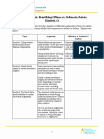 Student Handout: Identifying Offense vs. Defense in Debate Handout #3