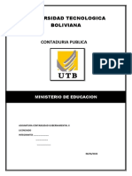 Universidad Tecnologica Boliviana Contaduria Publica: Ministerio de Educacion