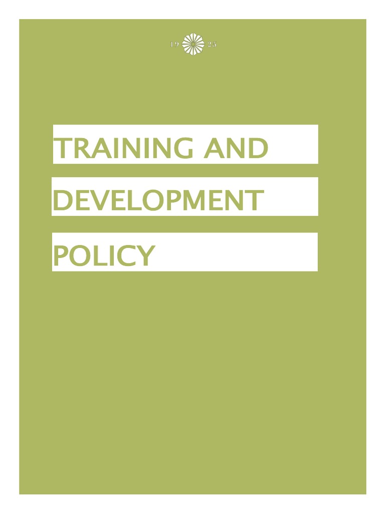 Training and Development Policy | PDF | Employment | Mentorship