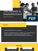 Ang Debate O Pakikipagtalo: Inuulat NG Pangalawang Grupo