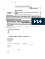 Prueba Formativa Matemática 2° Medio