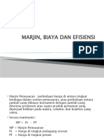 Marjin, Biaya Dan Efisiensi