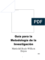 Guía para La Metodología de La Investigación: María Del Rocío Willcox Hoyos