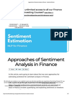 Approaches of Sentiment Analysis in Finance - Articles by Fervent