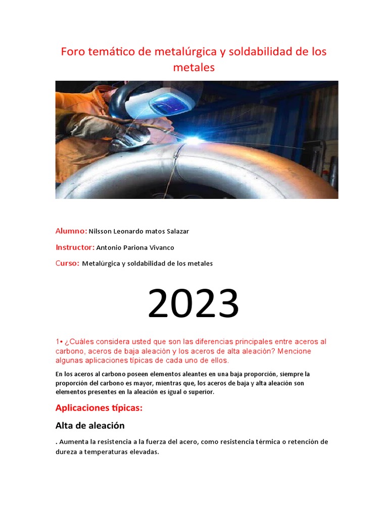 Metalurgia y Soldabilidad de Metales | PDF | Aleación | Construcción