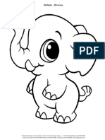 Desenhos Fofos para Colorir Elefante