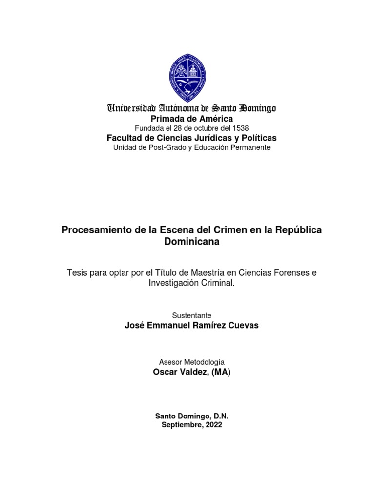 Procesamiento de la Escena del Crimen RD | PDF | Crímenes | Crimen y ...