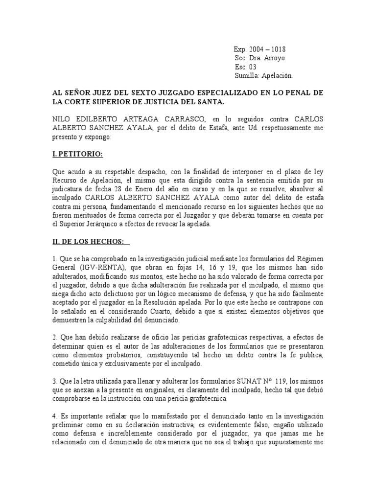 Apelación - Penal | PDF | Apelación | Sentencia (ley)